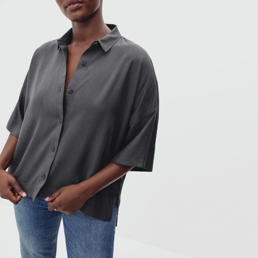 The Drapey Square Shirt | Slate Grey - Image 7