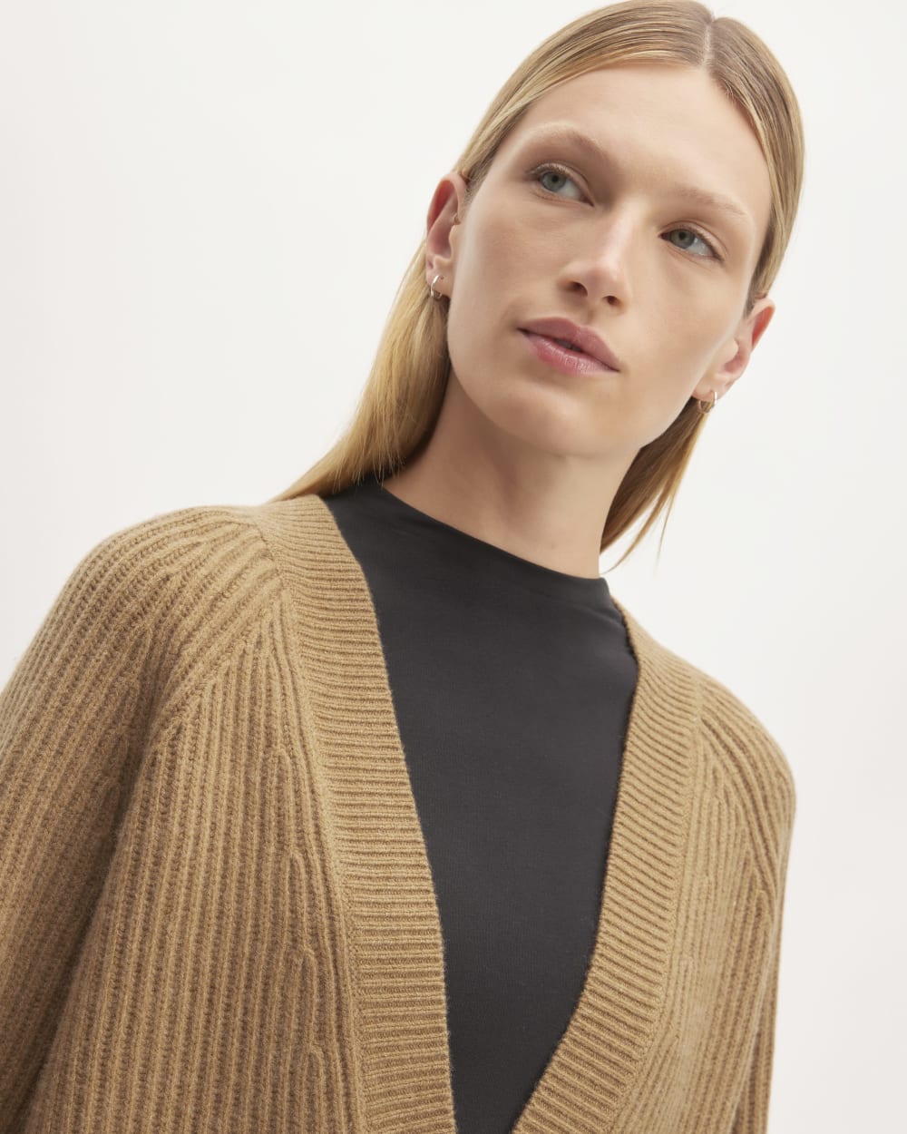 The Felted Merino Cocoon Cardigan | Deep Camel - Image 4
