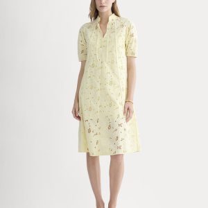 The Eyelet Midi Dress | Light Yellow