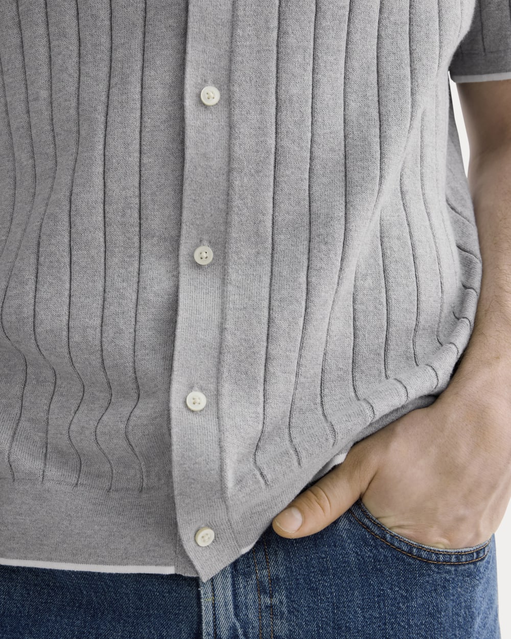 The No-Sweat Button-Down Polo | Heather Grey - Image 4