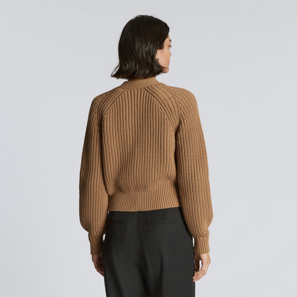 The Texture Cotton Cardigan | Cappuccino - Image 3