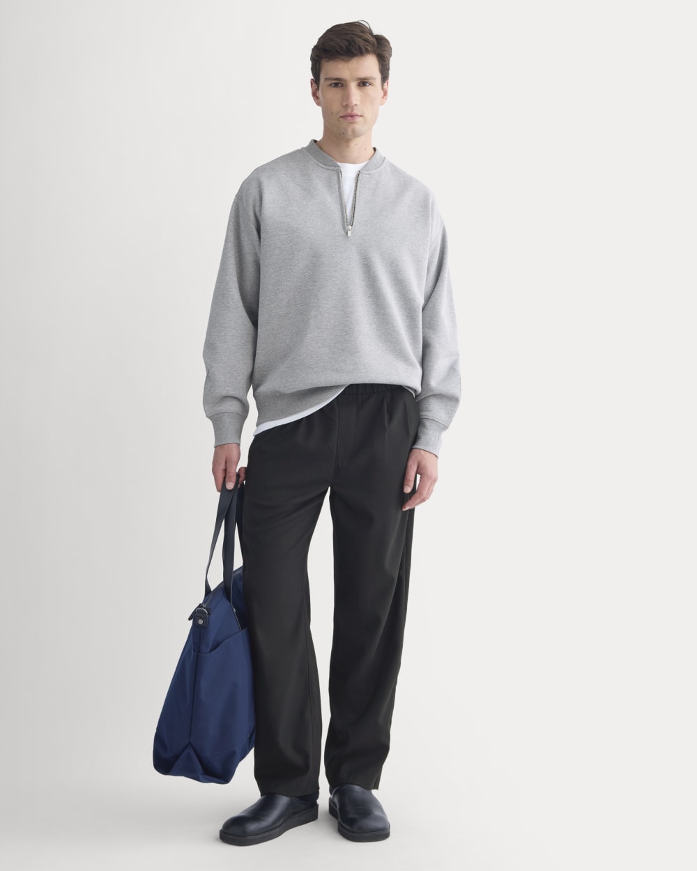 Luxe Fleece Half-Zip Pullover | Vintage Heather Grey - Image 3