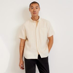 The Classic Short-Sleeve Shirt in Linen | Brazilian Sand / Canvas Tan