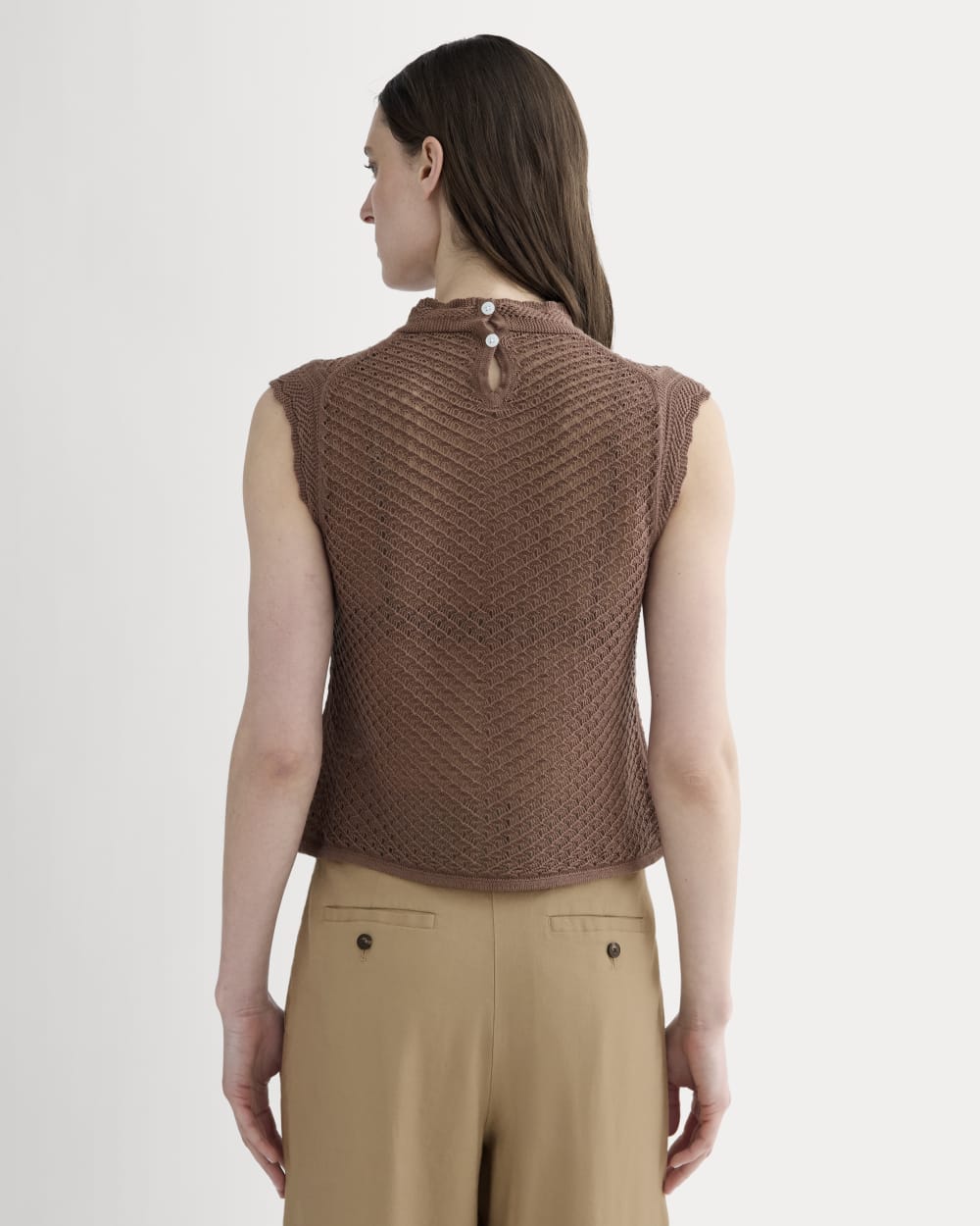 The Lace Knit Tank | Mocha - Image 5