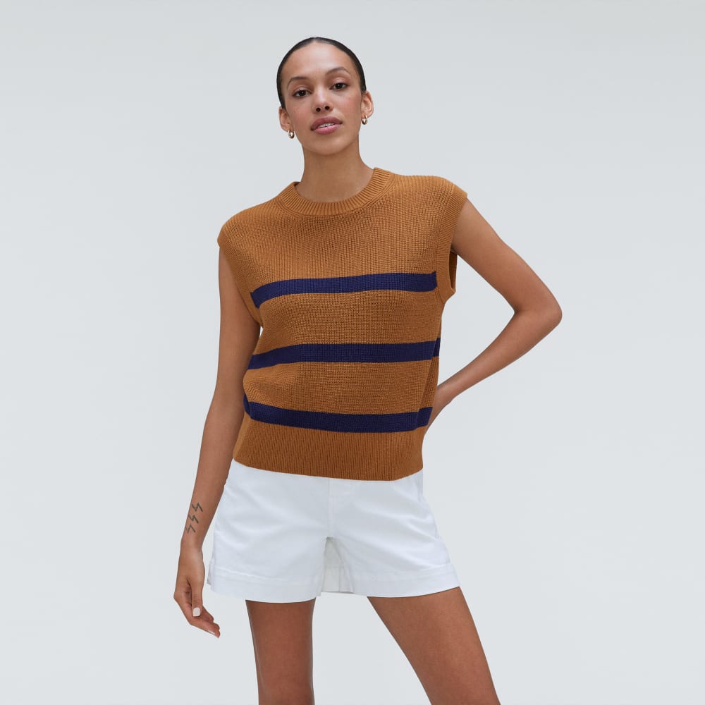 The Cotton Summer Sweater Tank | Caramel - Image 2