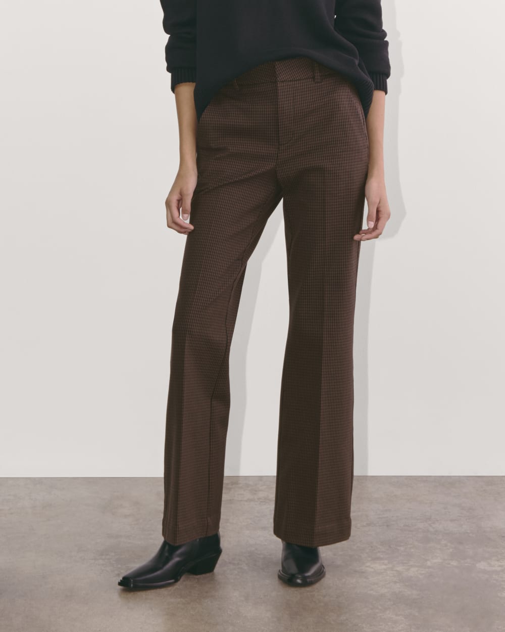 The Bi-Stretch Flare Pant | Brown Houndstooth - Image 3