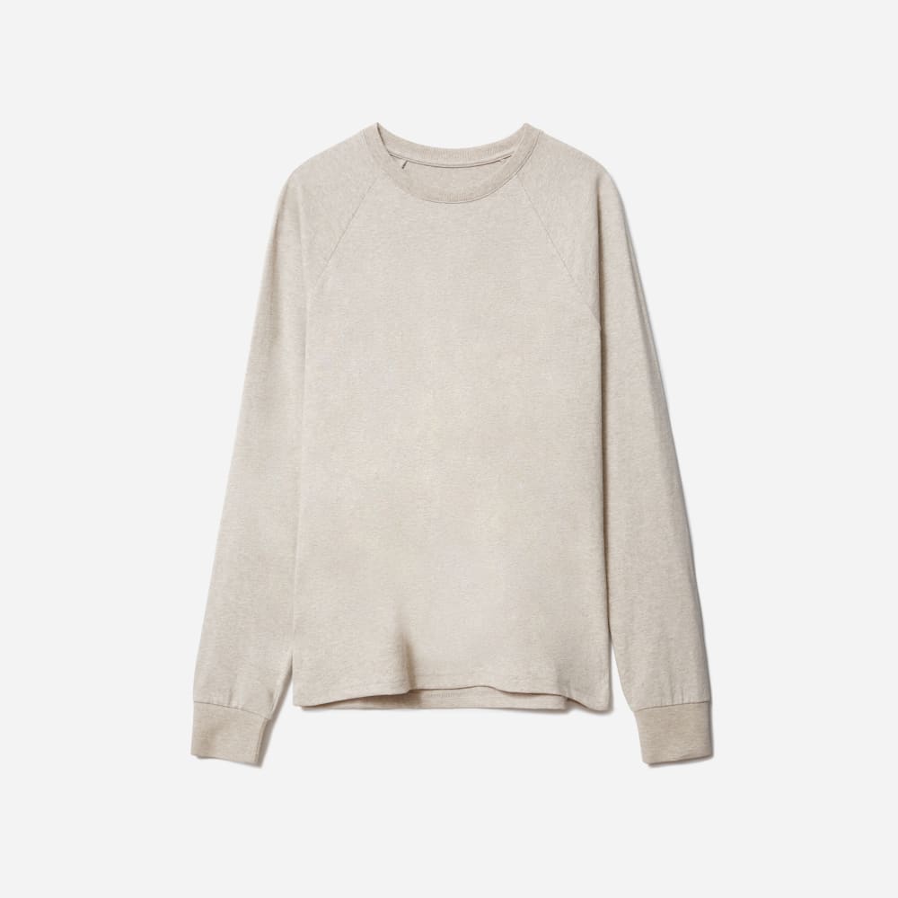 The Premium-Weight Long-Sleeve Crew | Uniform | Heather Oatmeal - Image 6