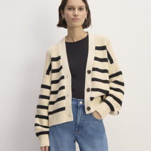 The Boxy Cardigan in Everyday Cotton | Canvas / Black