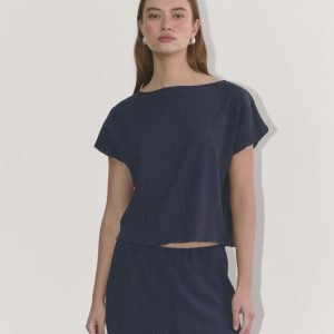 The Crinkle Top | Navy