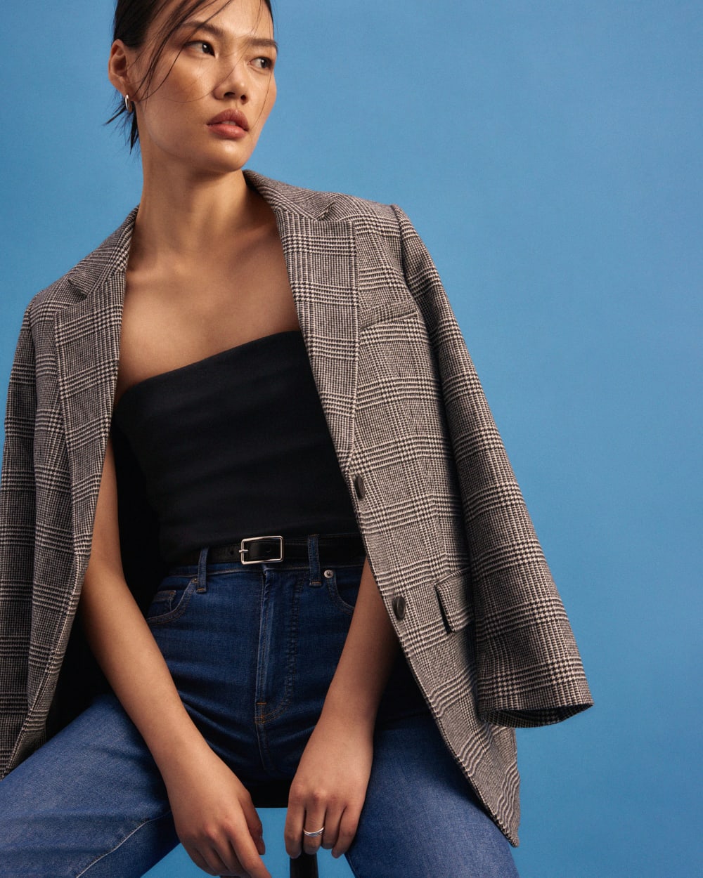 The Oversized Blazer in Wool | Glen Plaid - Image 7