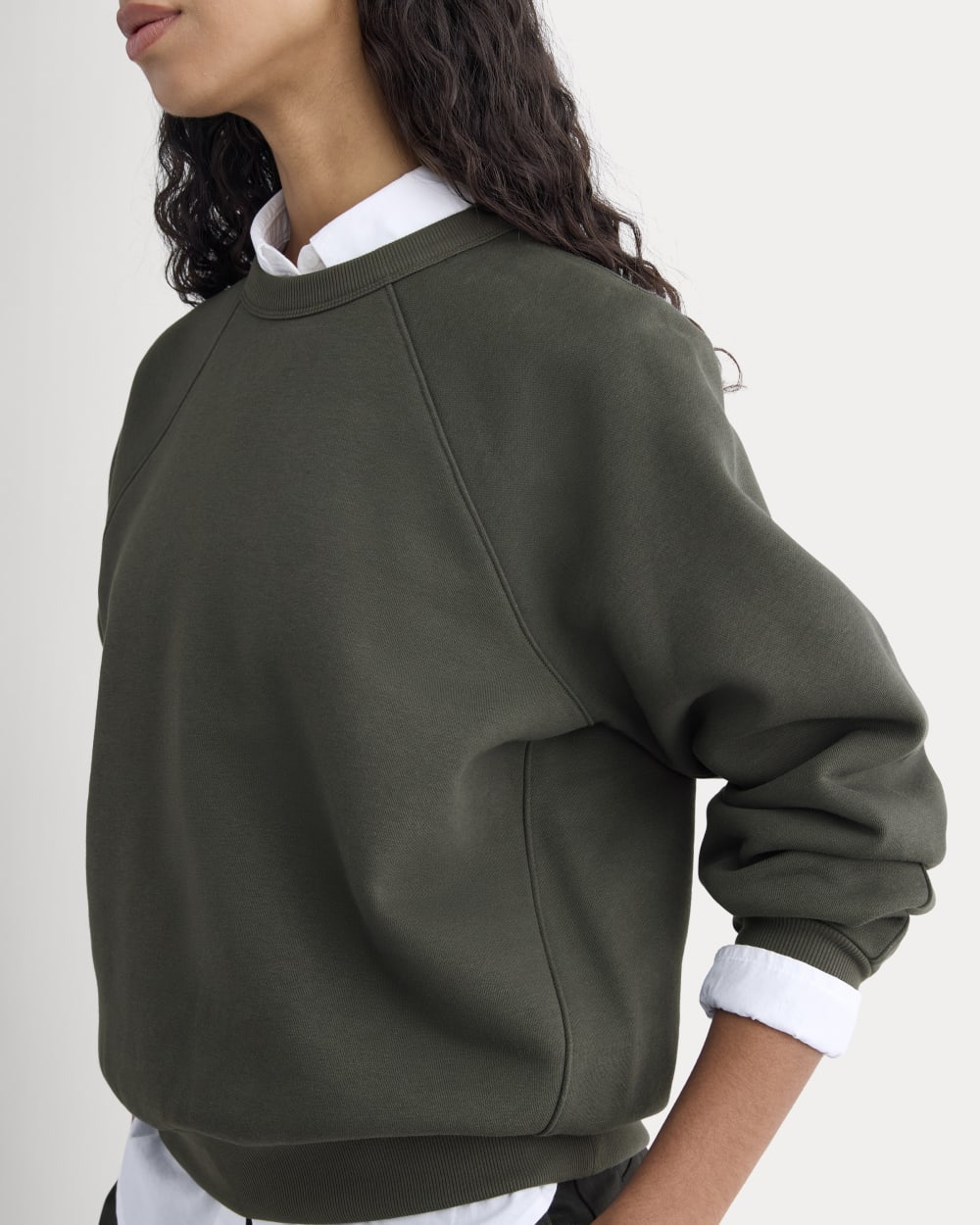 Luxe Fleece Raglan Crewneck | Washed Black - Image 4