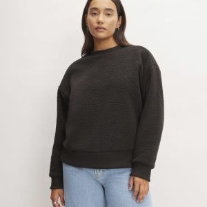 The ReNew Fleece Oversized Crew | Black