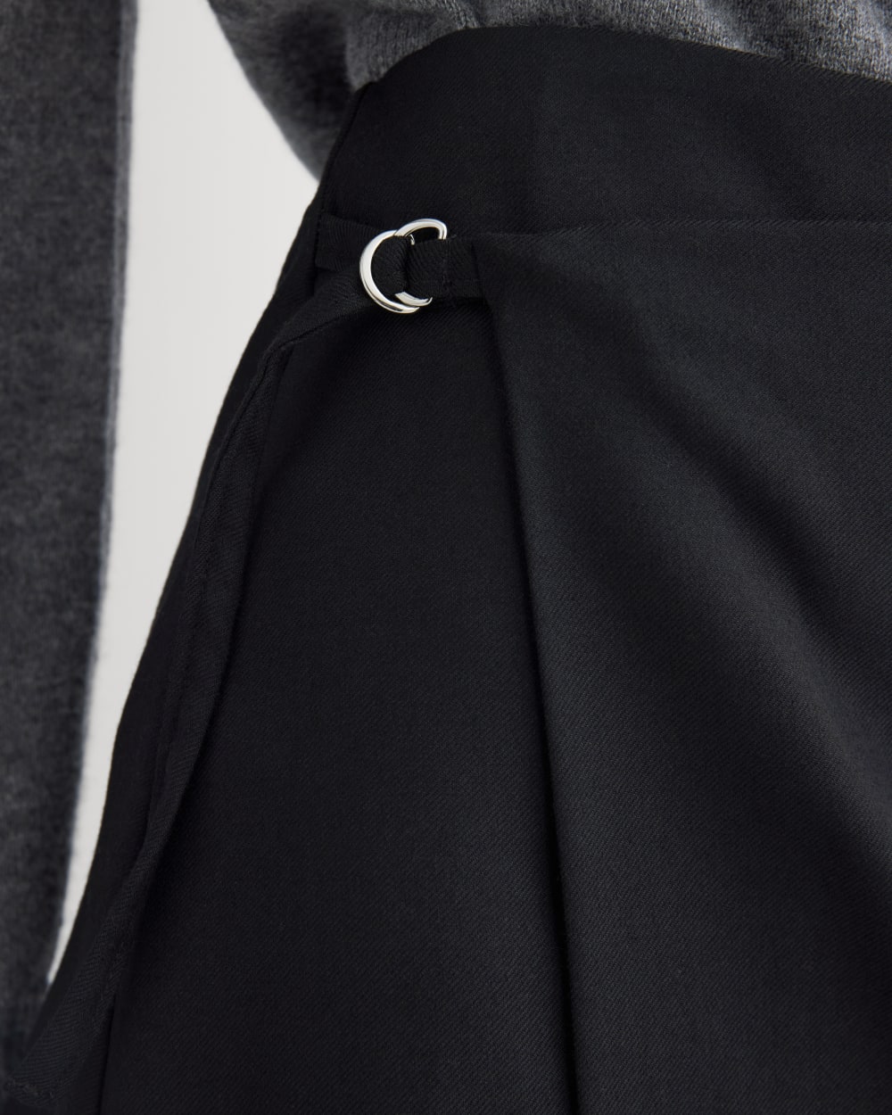 Wrap Mini Skort in Tailor Twill | Black - Image 5
