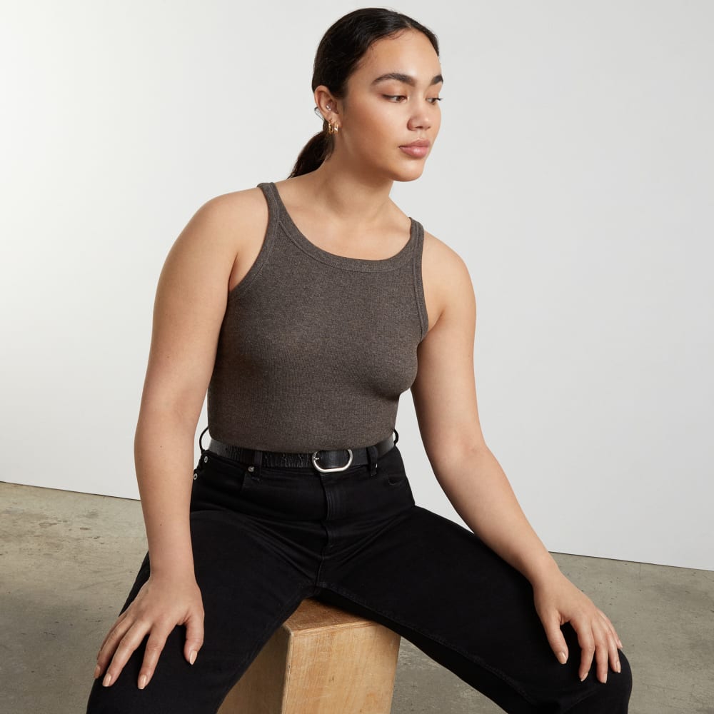 The Pima Micro-Rib Short Tank | Heathered Fatigue - Image 6