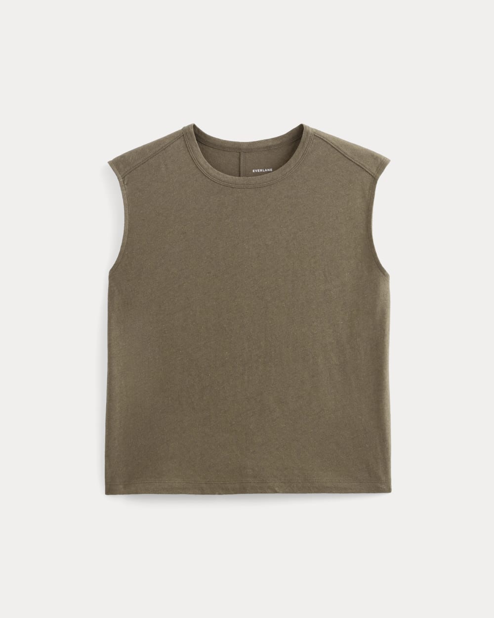 The Muscle Tee in Cotton Linen | Deep Taupe - Image 2