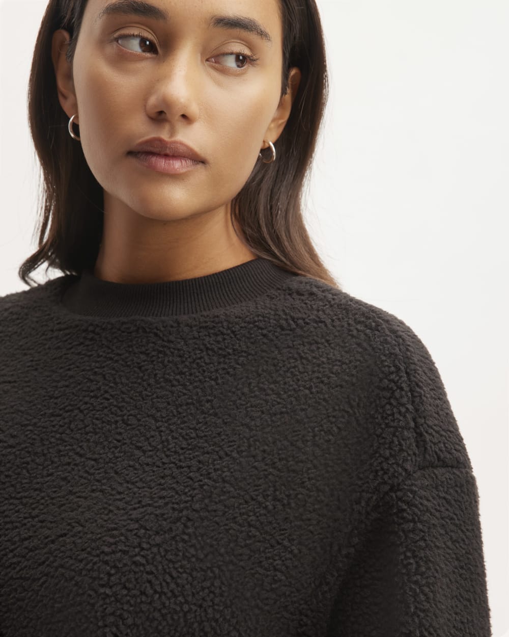 The ReNew Fleece Oversized Crew | Black - Image 4