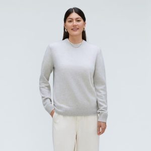 The Everyone Cashmere Crew | Pale Heather Grey