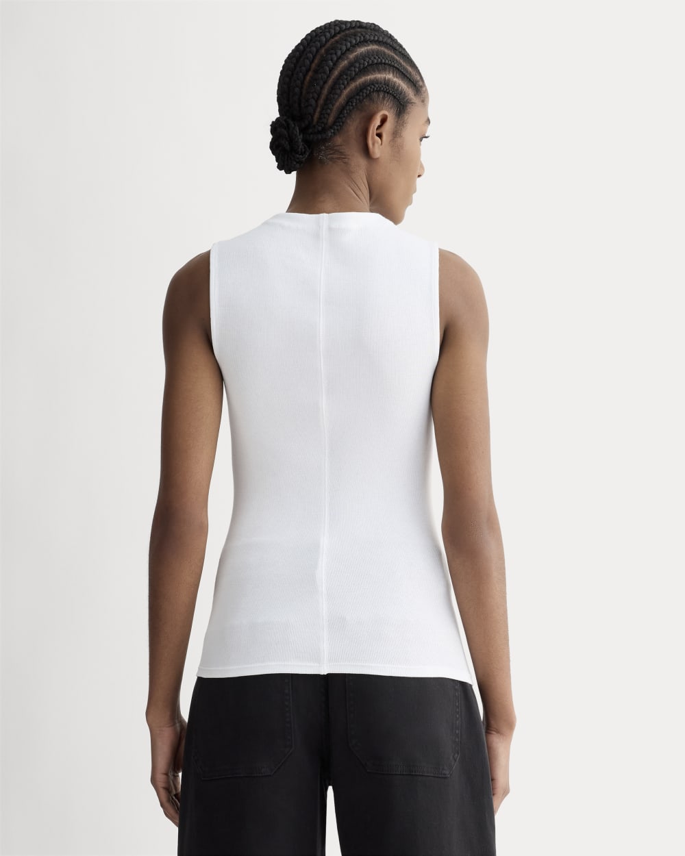 The Luxe Rib Funnel-Neck Tank | White - Image 5