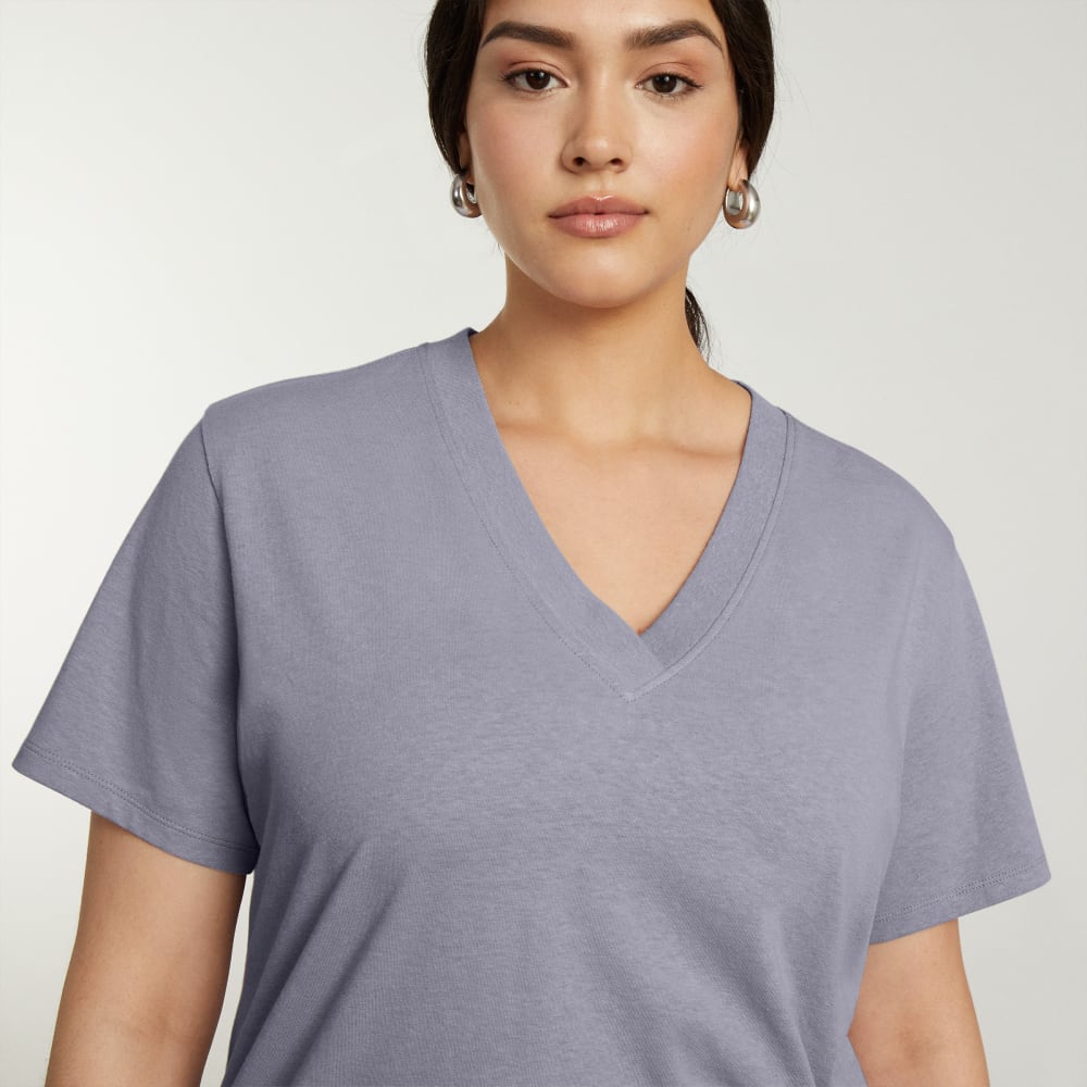 The Vintage V-Neck Hemp Tee | Lilac Grey - Image 5