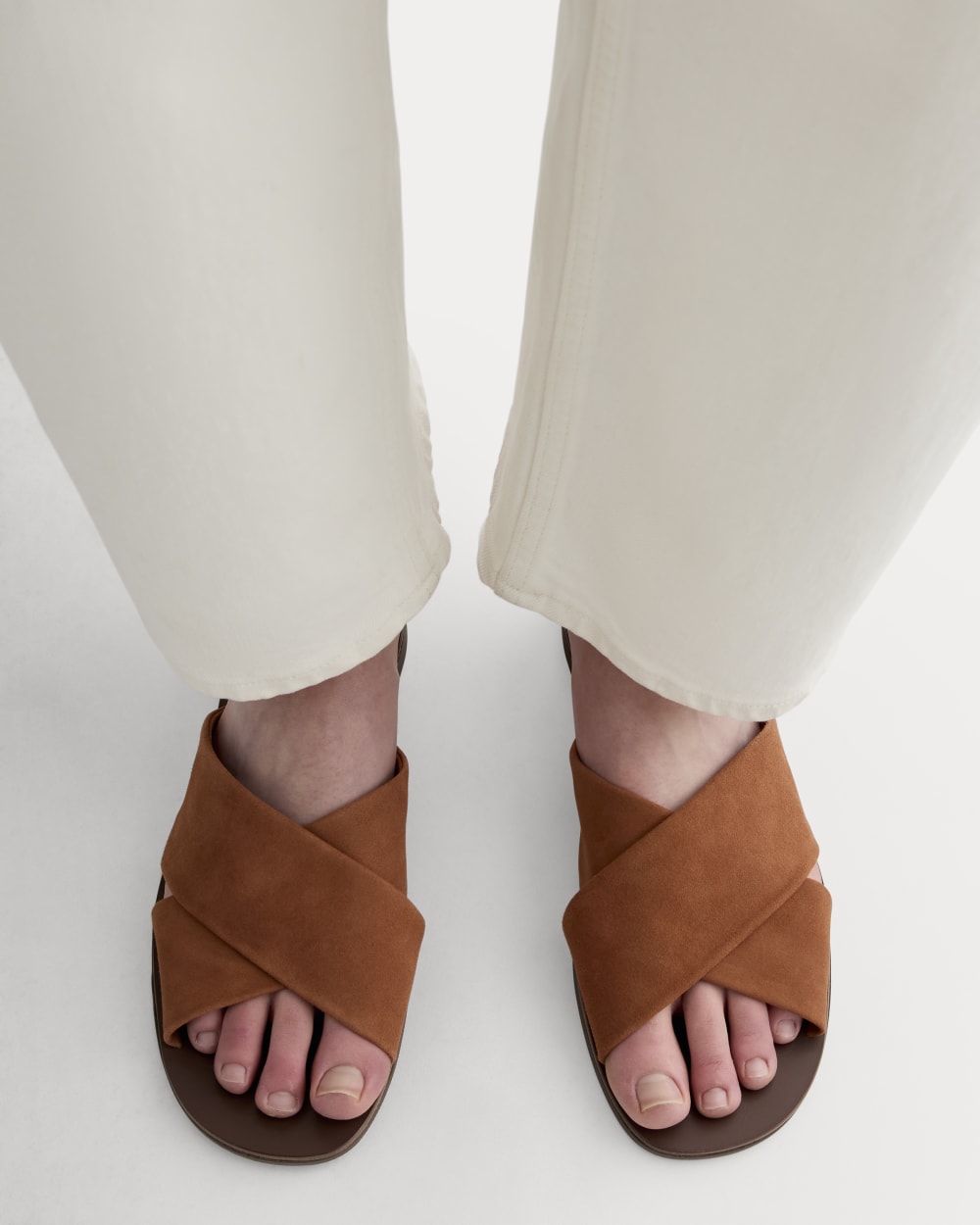 The Day Crossover Sandal | Saddle Brown Suede - Image 4