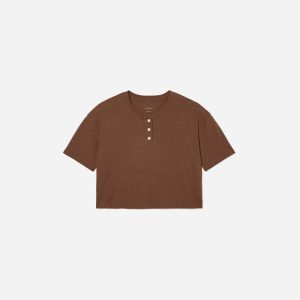 The Vintage Henley Hemp Tee | Espresso