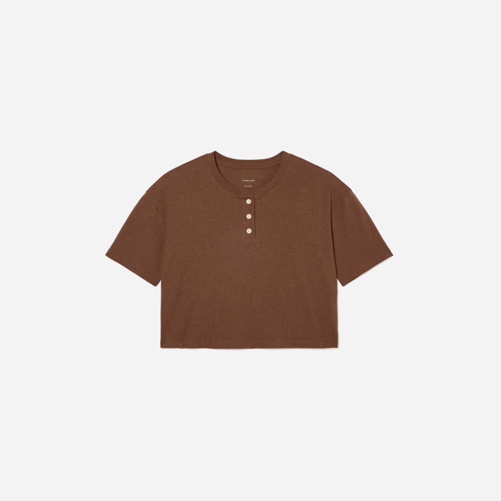 The Vintage Henley Hemp Tee | Espresso