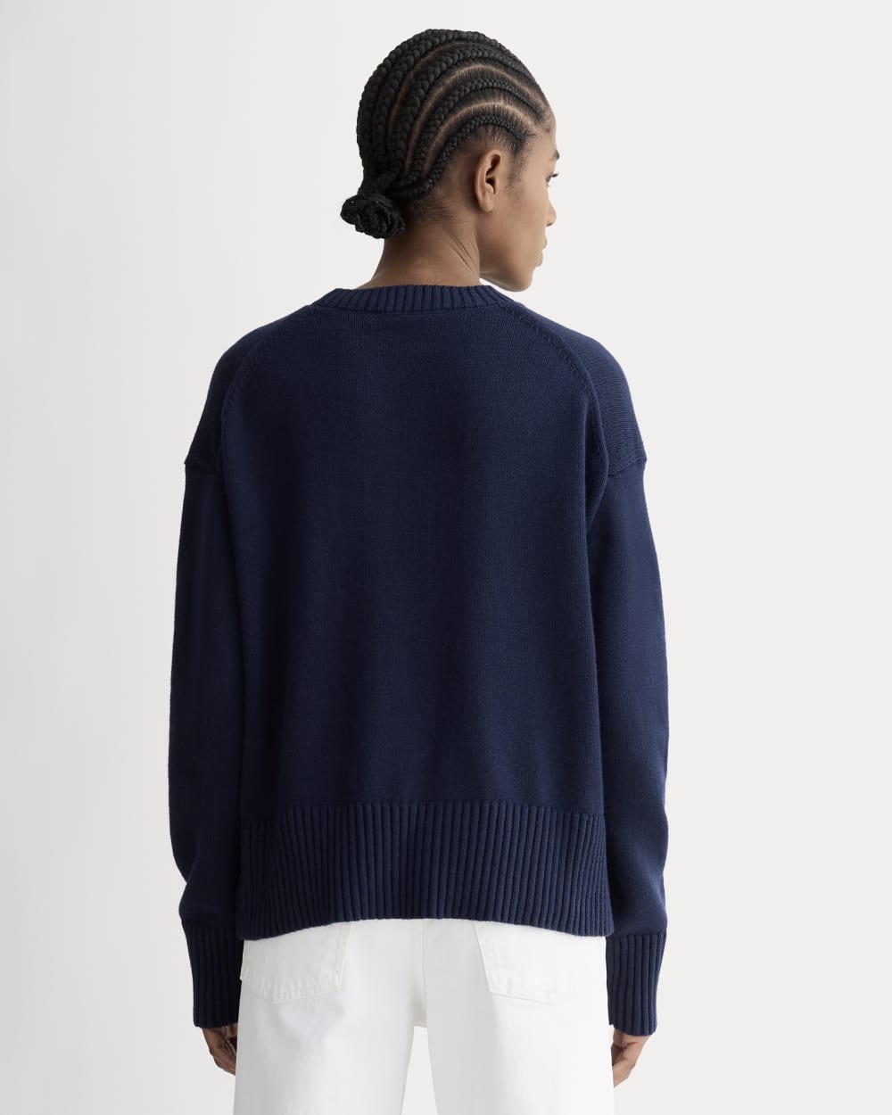 The Boxy Sweater in Everyday Cotton | Navy - Image 5