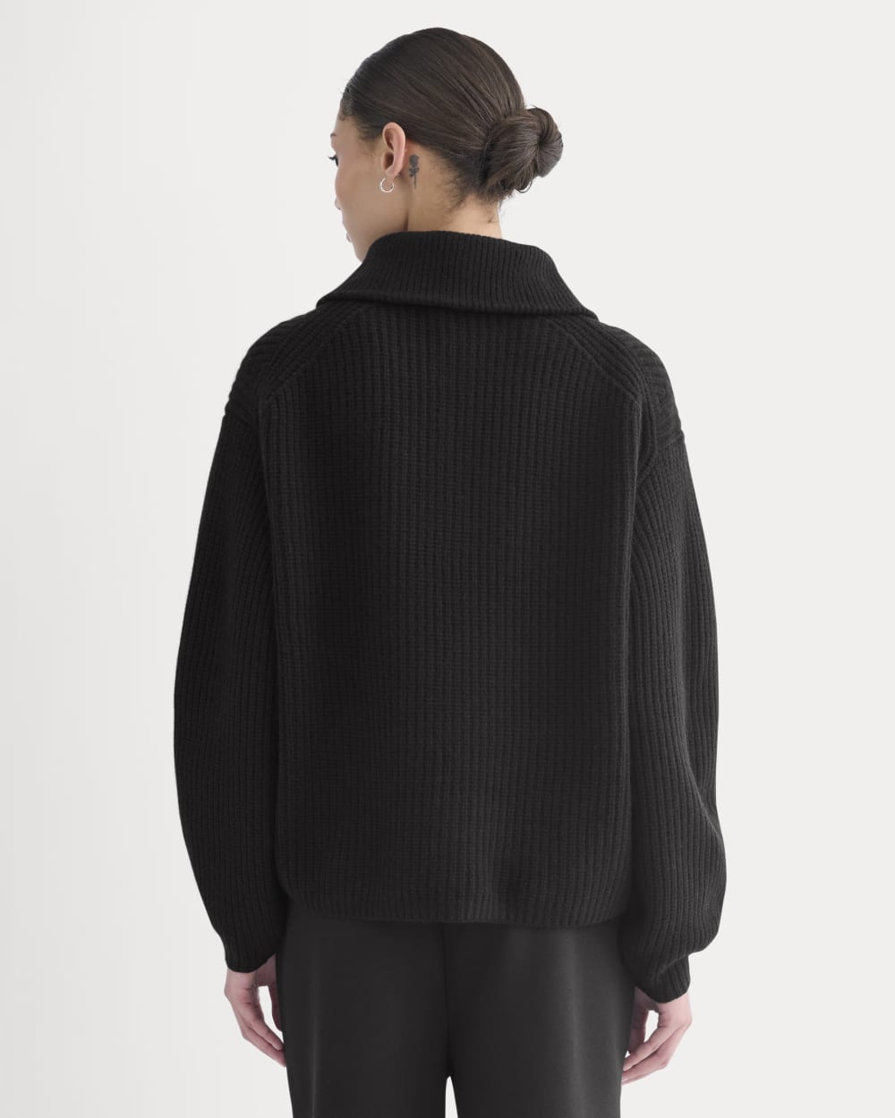 Half-Zip Sweater in Luxe Merino | Black - Image 5