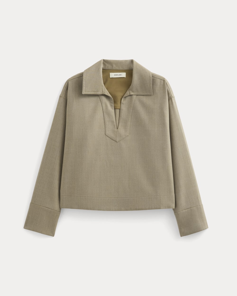 Overshirt in Tailor Twill | Light Taupe - Image 2