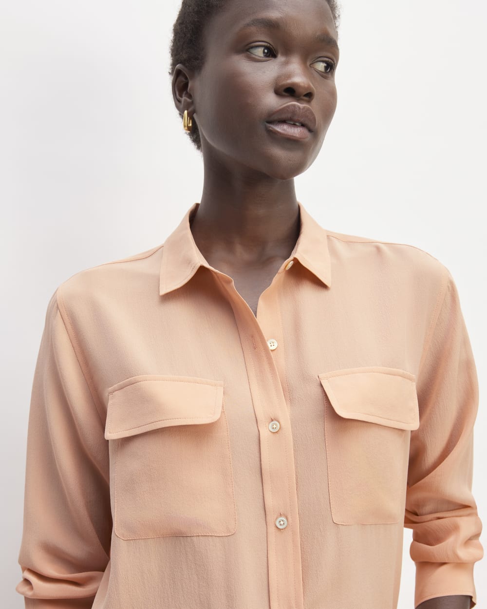 The Utility Shirt in Washable Silk | Blush Pink - Image 4