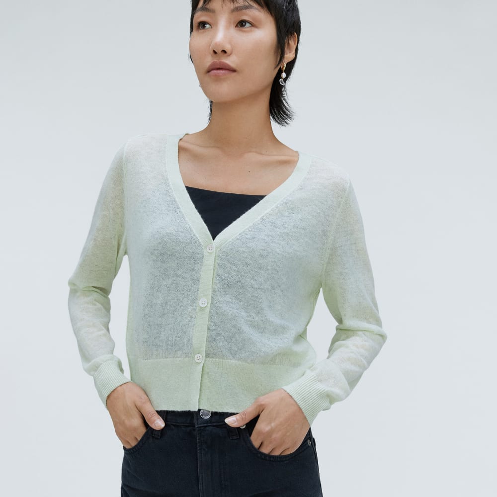 The Featherweight Alpaca Cardigan | Seafoam Green - Image 5