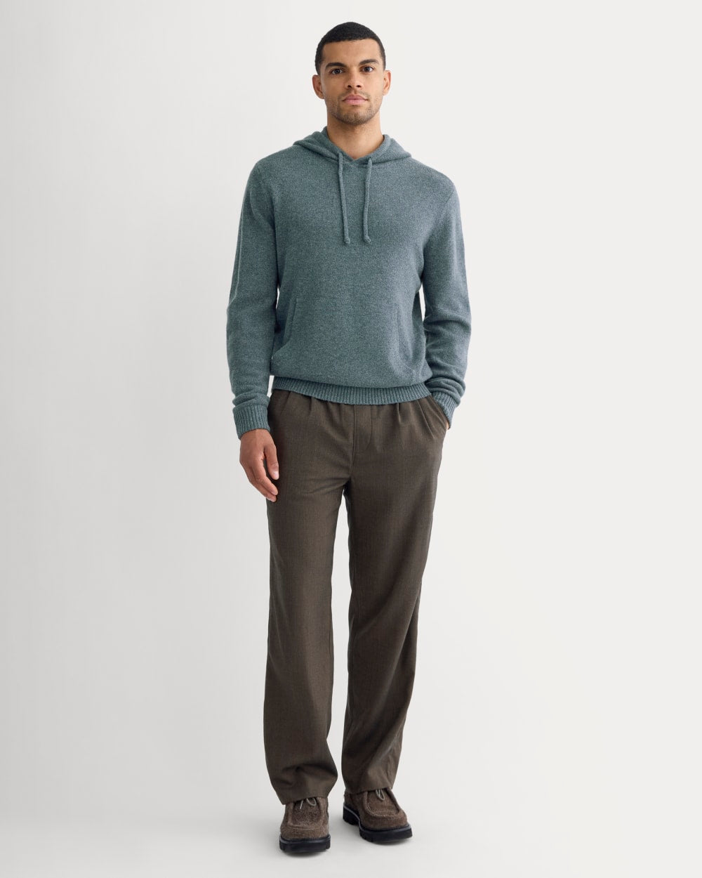 The Felted Merino Hoodie | Heather Midnight Navy - Image 3