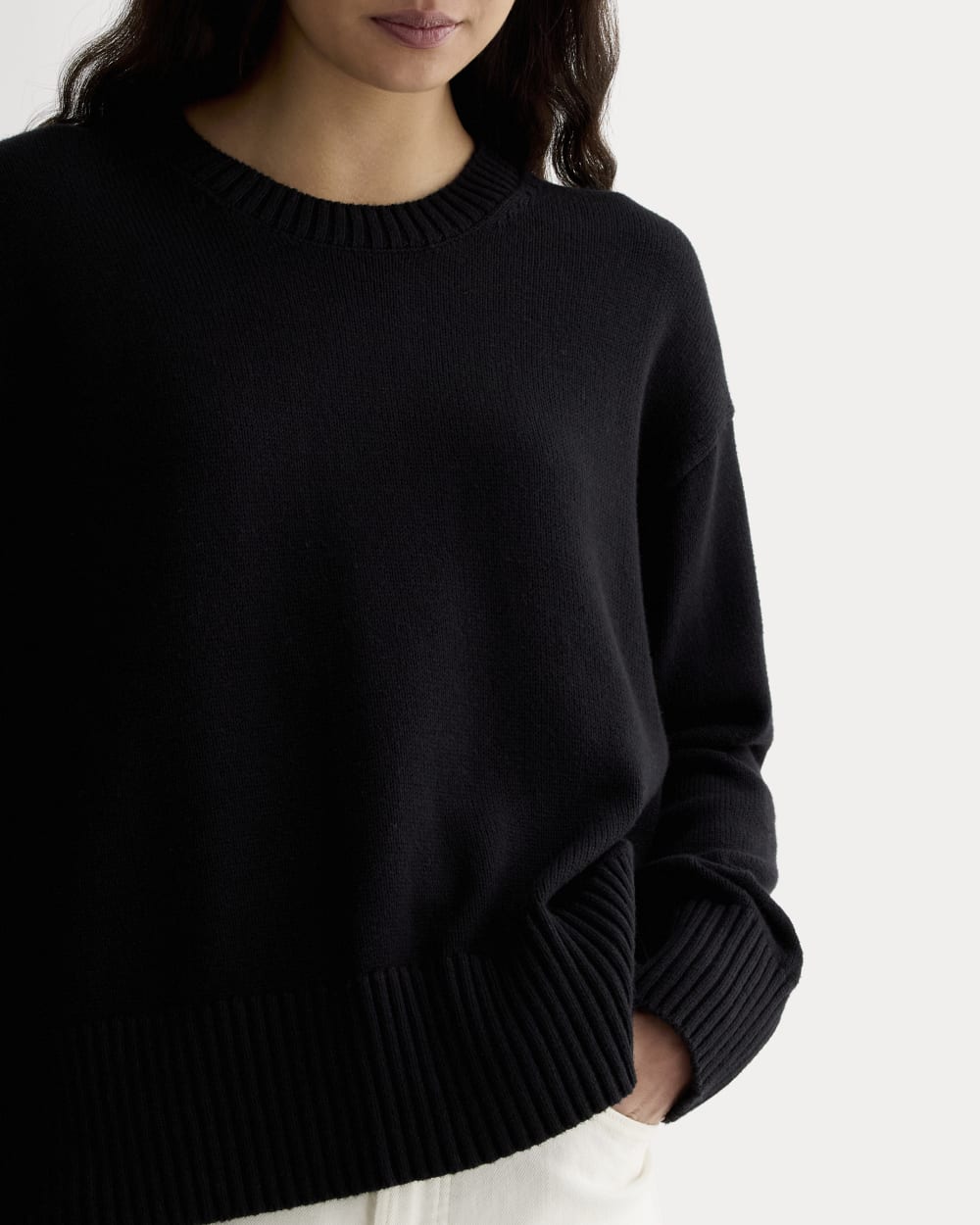 The Boxy Sweater in Everyday Cotton | Black - Image 4