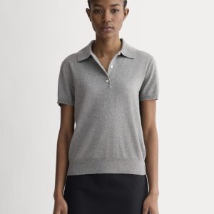 The Polo in Cotton Cashmere | Heather Charcoal
