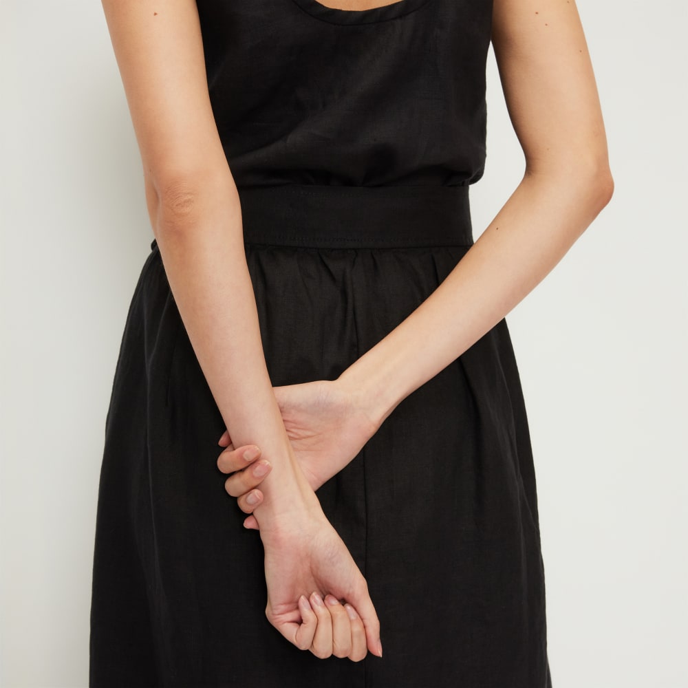 The Linen Wrap Skirt | Black - Image 5