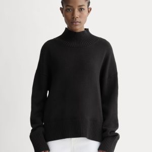 The Boxy Turtleneck in Everyday Cotton | Black