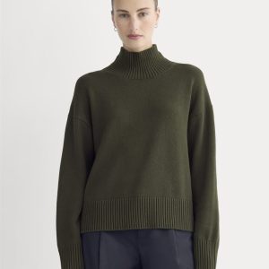 The Boxy Turtleneck in Everyday Cotton | Dark Green