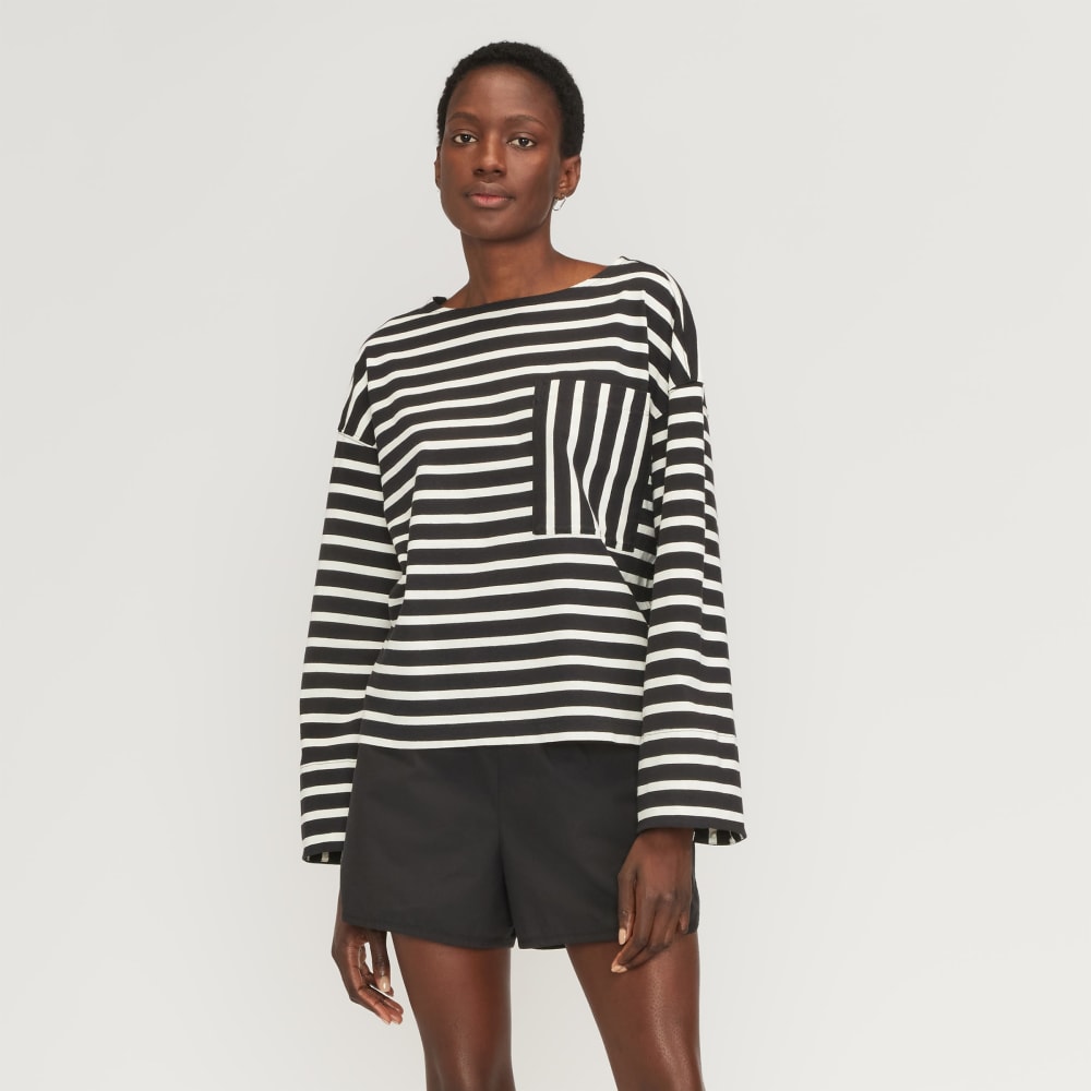 The Premium Weight Oversized Pocket Tee | Black / Canvas Tan