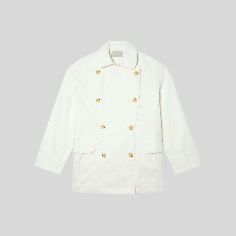 The Organic Cotton Herringbone Jacket | Bone - Image 2