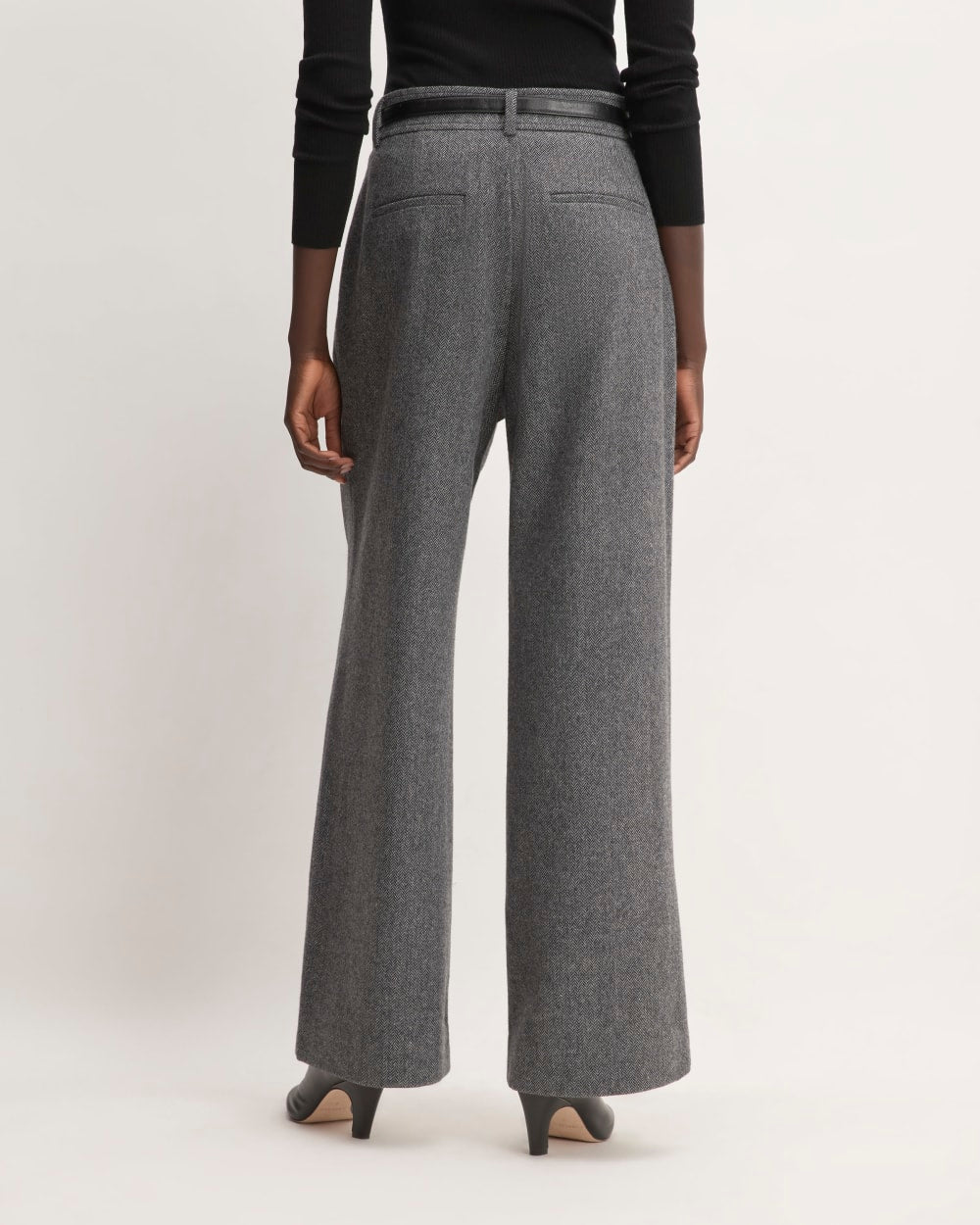 The ReWool® Way-High Drape Pant | Grey Herringbone - Image 6