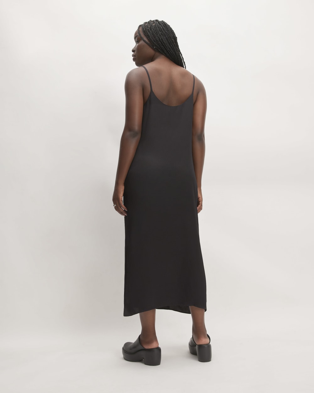 The Hammered Satin Slip Dress | Black - Image 6