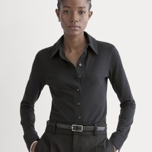 Button-Up Shirt in Essential Cotton | Black