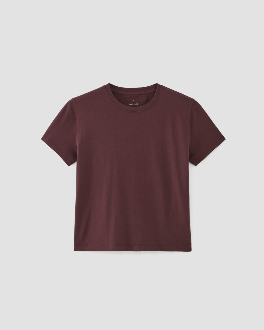 The Box-Cut Tee in Essential Cotton | Burgundy | No Pocket - Image 2