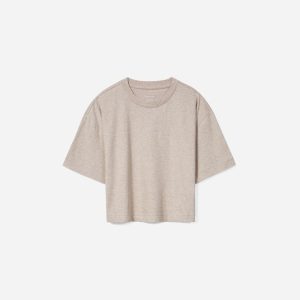The Organic Cotton Cropped Tee | Heathered Burnt Sugar