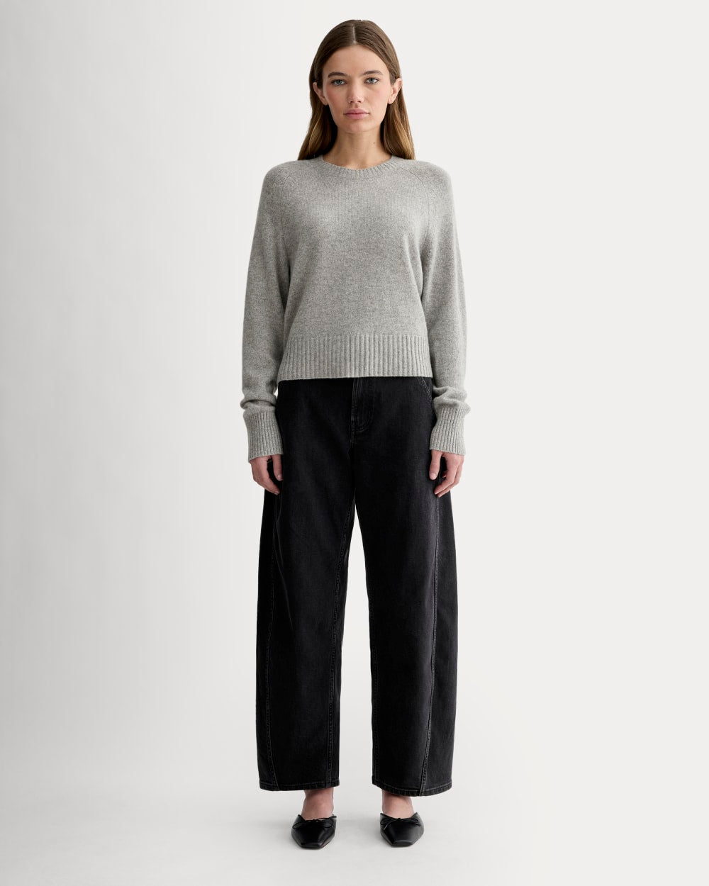 The Boxy Crew in Cashmere | Light Heather Grey - Image 3