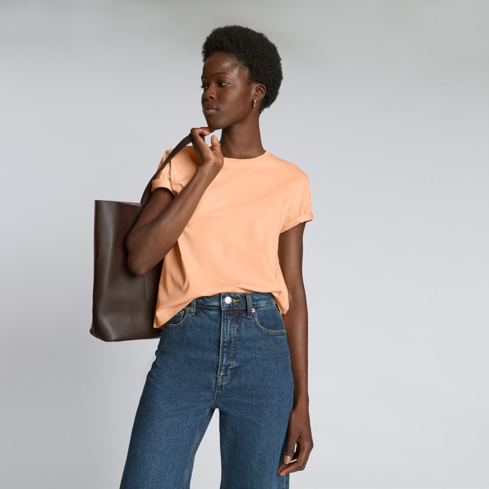 The Box-Cut Tee in Essential Cotton | Apricot | No Pocket - Image 5
