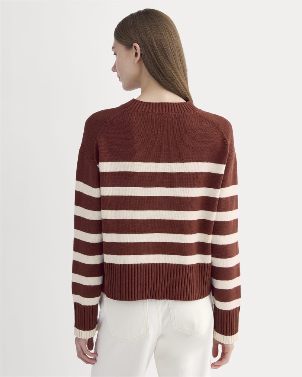 The Boxy Sweater in Everyday Cotton | Merlot / Canvas - Image 5