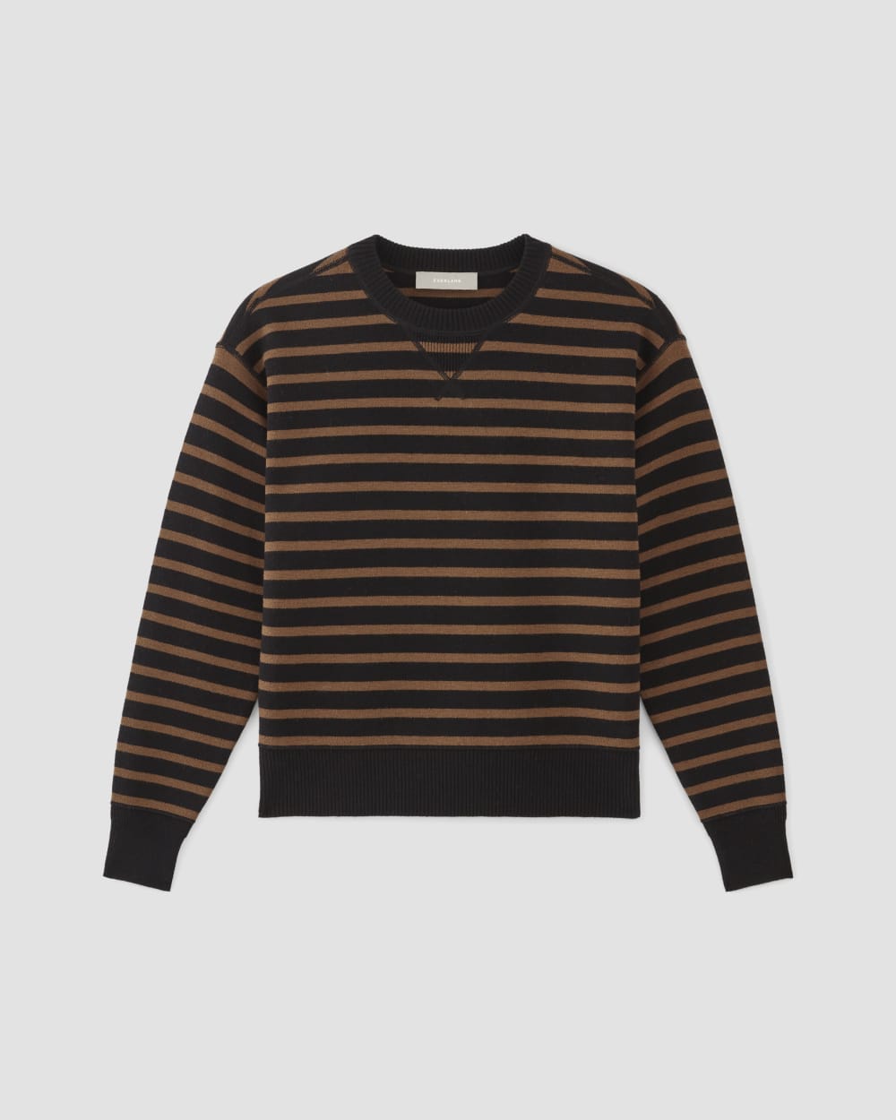 The Cotton-Merino Sweatshirt | Black / Dark Camel - Image 2