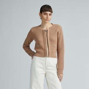 The Cropped Cotton-Merino Bomber | Chestnut
