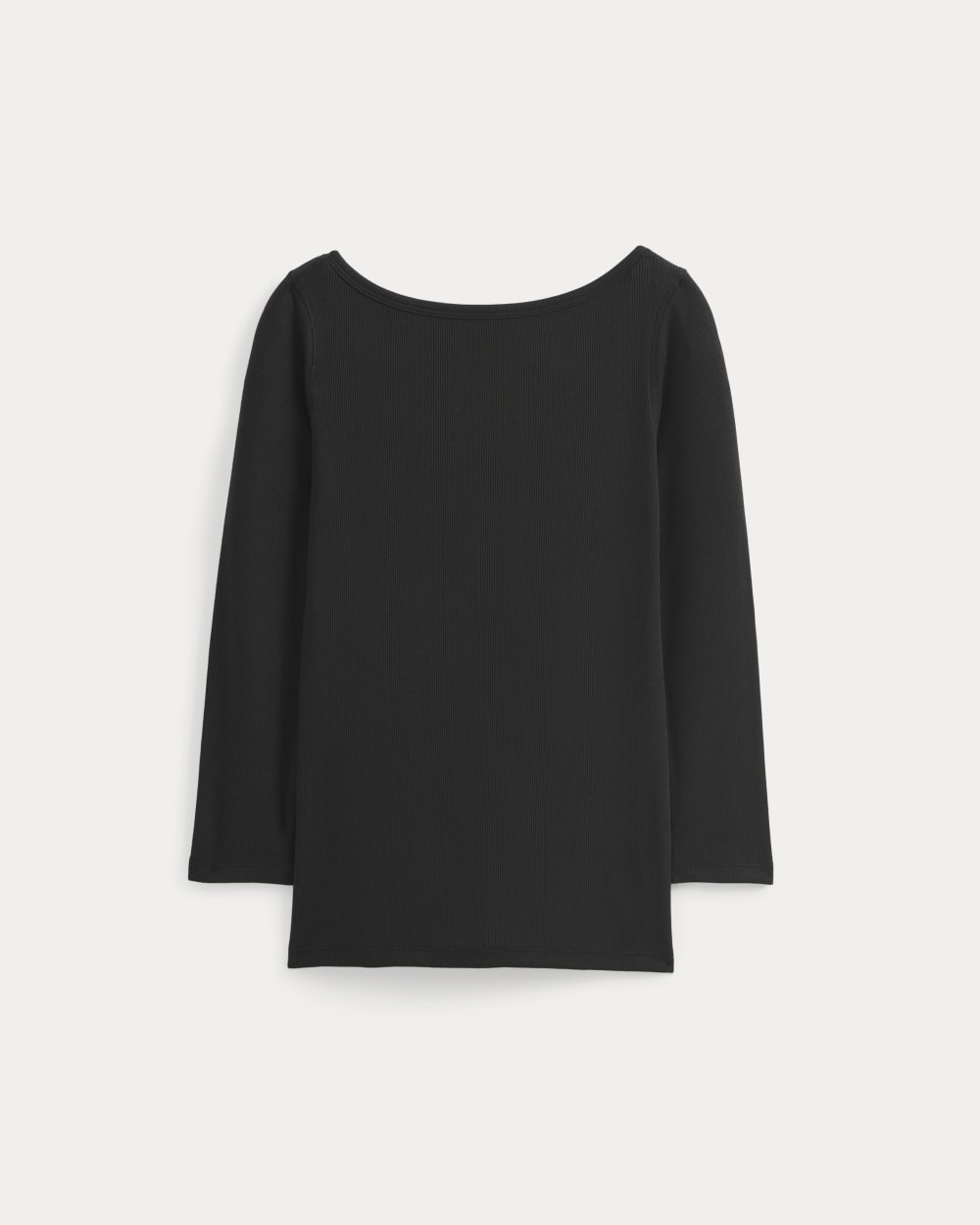 Luxe Rib 3/4 Sleeve Boatneck Tee | Black - Image 2
